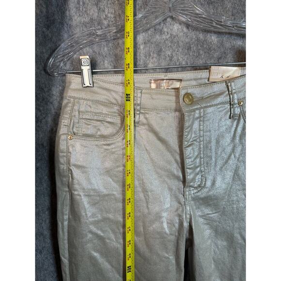 Kut From The Kloth NEW Shiny Gold Sz 2 High Rise Charlize Fab Ab Cigarette Leg - Picture 10 of 10